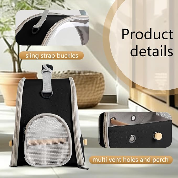 Bird Travel Carrier, Portable Small Bird Parrot Parakeet Carrier - Image 3