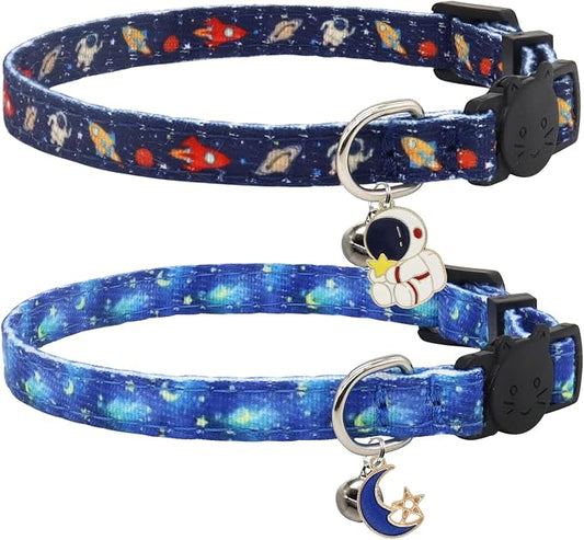 Cat Collar Breakaway, 2 Pack Cotton Cats Collars by Giecooh