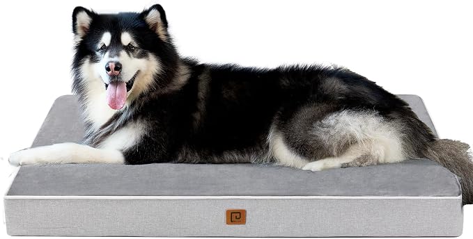 EHEYCIGA Waterproof Dog Bed Orthopedic 47"x29", Memory Foam Pet Bed by EHEYCIGA