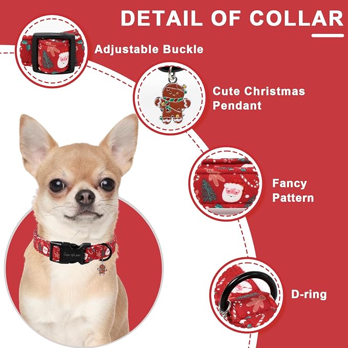 Christmas Dog Collar, Unique Style Paws Santa Claus Dog Collar - Image 3