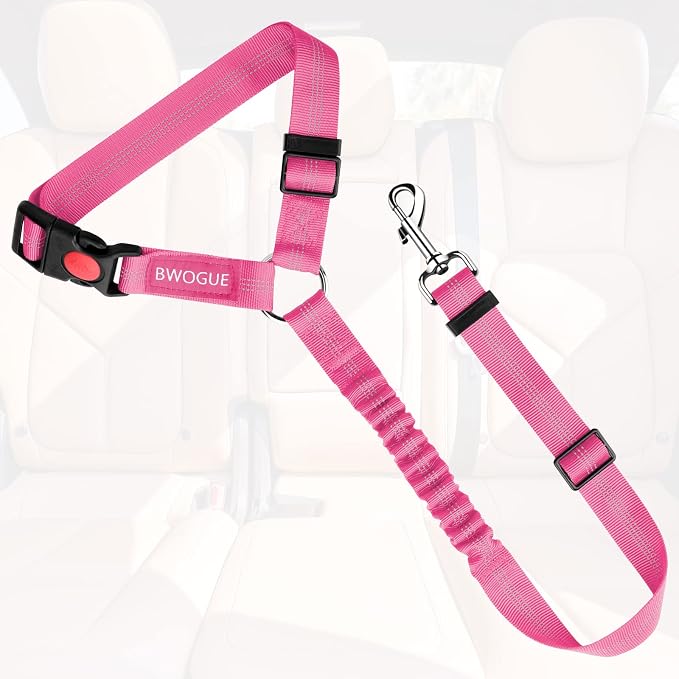 BWOGUE Pet Dog Cat Seat Belts, Car Headrest Restraint Adjustable Safety Leads - Image 2