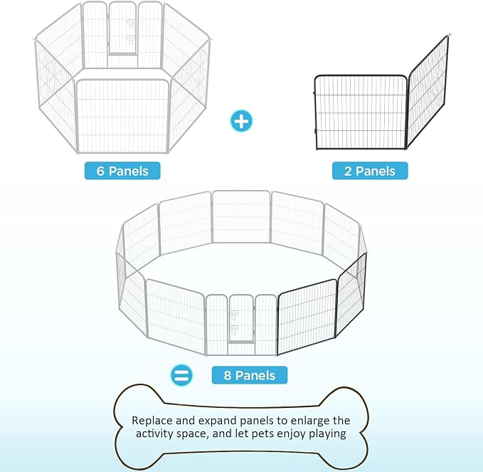 BestPet | Dog Playpen Extender | 32 Inch, 2 Panels | Heavy Duty Metal Pet - Image 3