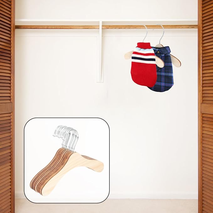 10pcs 8.66-inch Wooden Pet Hangers - Image 5