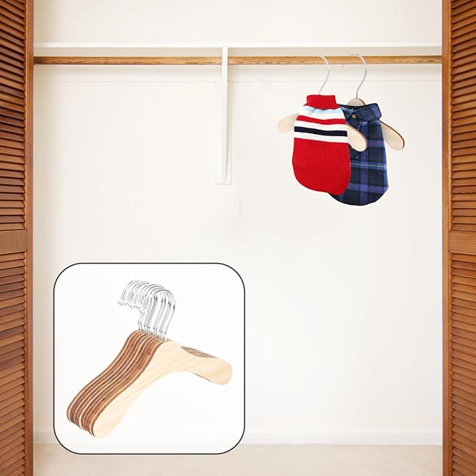 10pcs 8.66-inch Wear-Resistant Wooden Pet Hangers - Image 7