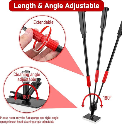 6 in 1 Aquarium Cleaning Tool Kit Fish Tank Algae Scraper, Sponge Pad, Fish Net - Image 4