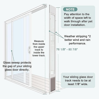 Sliding Glass Pet Door Insert, Easy Install Aluminum Doggy Door - Image 4