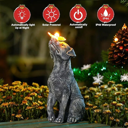 Goodeco Dog Statue with Solar Butterfly - Image 6