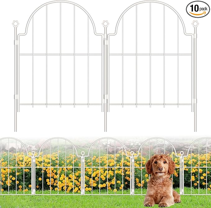 10 Pack Decorative Garden Fence, 17in x10ft Garden Fencing Animal Barrier by Blingluck
