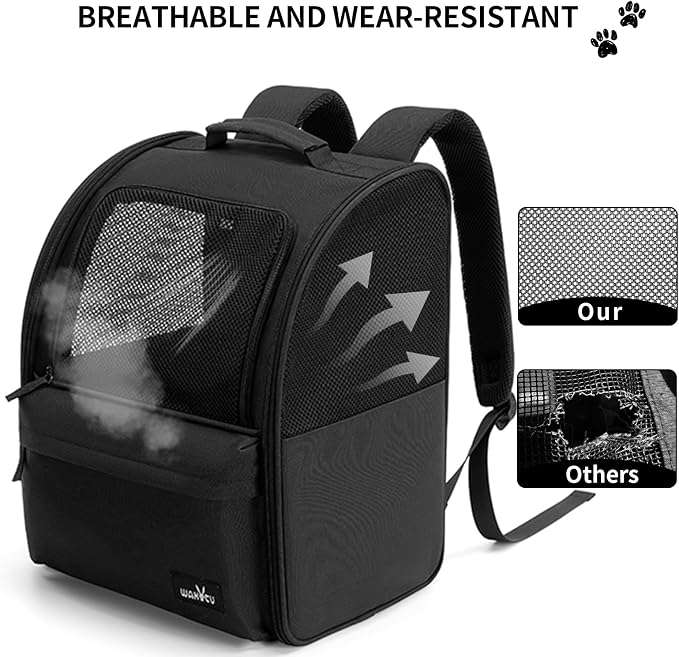 Cat Carrier Backpack, Steel Wire Frame More Stable, 600D Wear-Resistant Oxford - Image 3