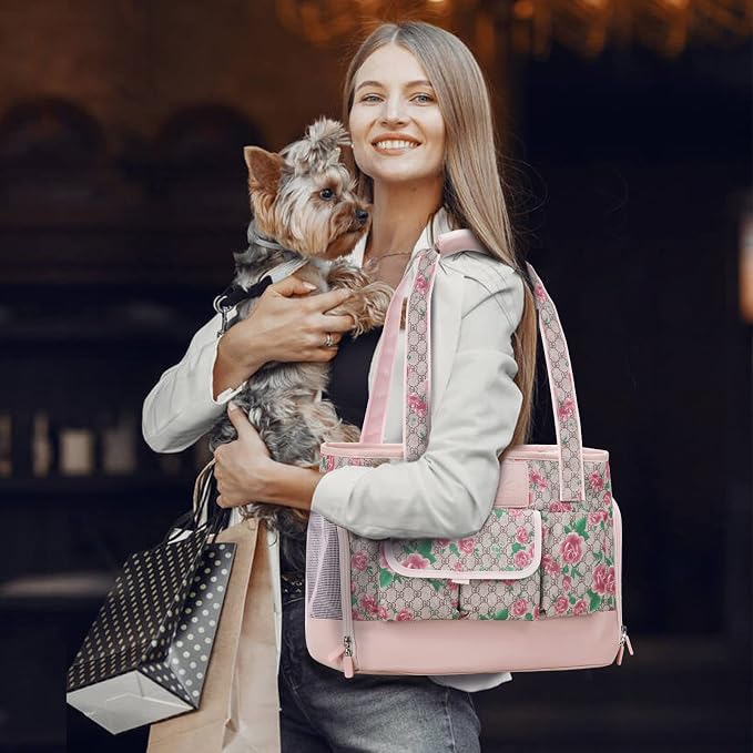 Dog Carrier, Cat Carrier, Pet Carrier, Foldable Waterproof Premium PU Leather - Image 6