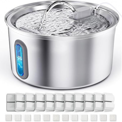 Cat Water Fountain Stainless Steel, 3.2L Cat Fountains by SoxmucCatWaterFountain