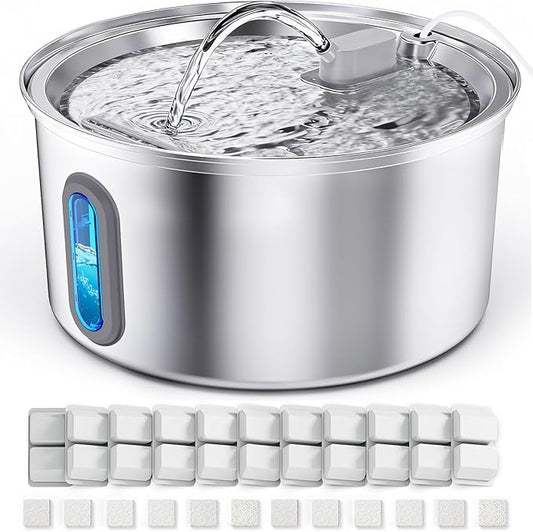 Cat Water Fountain Stainless Steel, 3.2L Cat Fountains by SoxmucCatWaterFountain