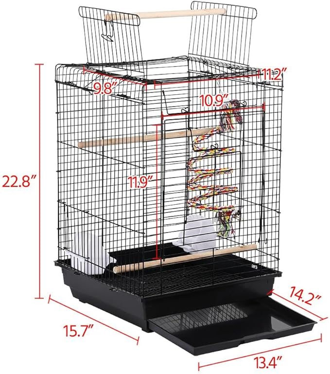 Yaheetech Open Play Top Travel Bird Cage - Image 3