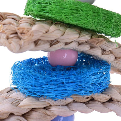 Hypeety Pet Bird Parrot Swing Chewing Toy Natural Sepa Takraw - Image 5
