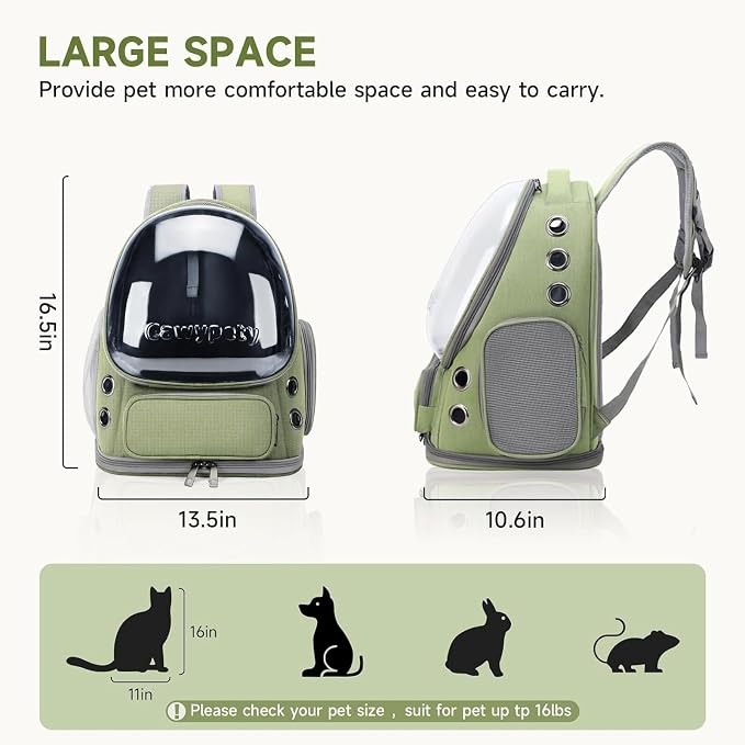 Cat Backpack Carrier, Breathable Cat Carrier Large Space Bubble Pet Backpack - Image 7
