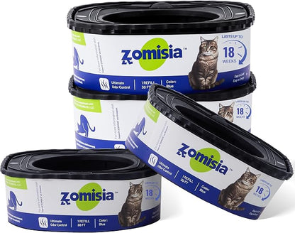 4 Pack Cat Litter Refill Bags, Non-See-Through Jumbo 120FT Cartridge Refill by Zomisia