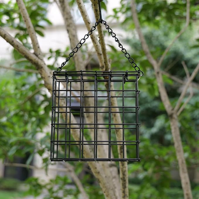 2Pcs Outdoor Suet Cage Bird Feeder, Wild Bird Feeder, Single Suet Cake Capacity - Image 6