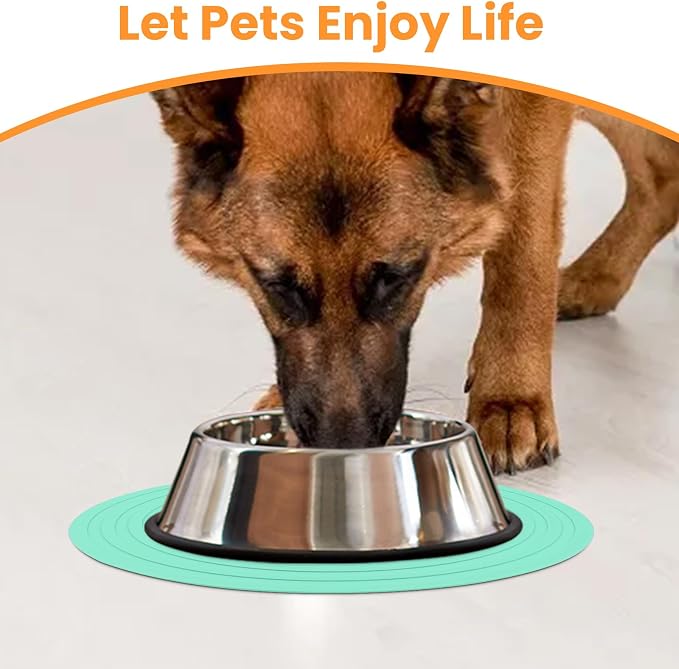 Ptlom Pet Food Mat for Dog and Cat Placemat 2 Pcs, Mat for Prevent Food and - Image 3