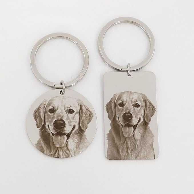 Custom Pet Portrait Keychain – Personalized Photo Engraved Keychain - Image 8