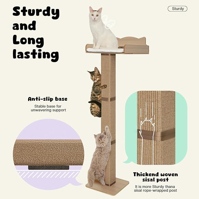 Cat Window Perch with Thick Sisal Scratching Post, Cat Hammock - Image 4