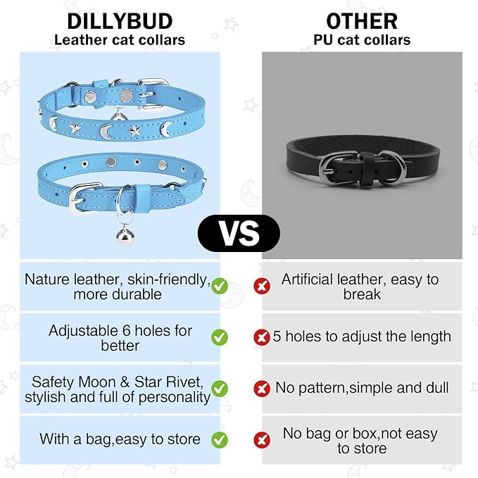 Leather Cat Collars for Boy Girl Cats - Image 5