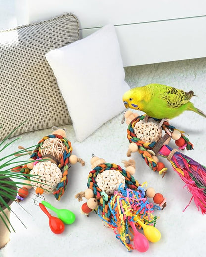Bissap 3PCS Bird Parrot Foraging Shredder Hanging Toys Sola Balls - Image 5