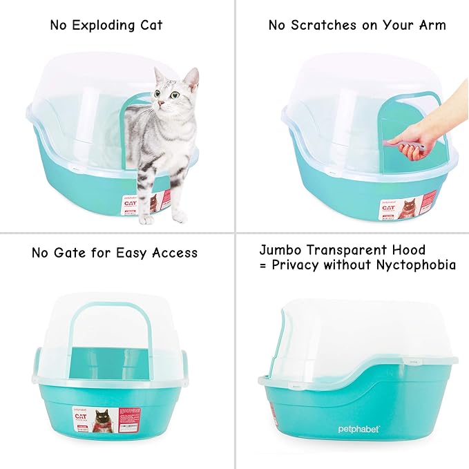 Petphabet Jumbo Hooded Cat Litter Box, Extra Large - Image 4