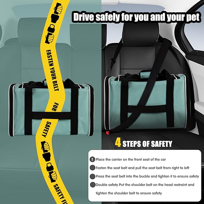 Cat Carrying Case Pet Dog Carrier Soft-Sided Cat Bag Airline Approved, Pet - Image 4