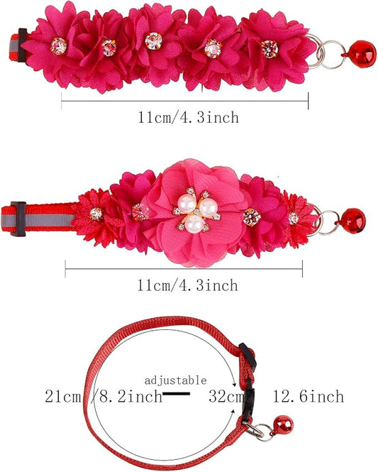 2 Pack Cat Collar Pink Floral - Image 2