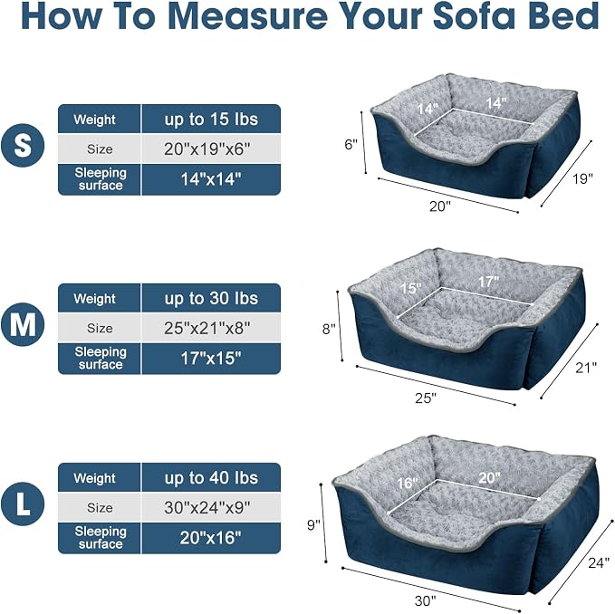 JOEJOY Rectangle Dog Bed for Large Medium Small Dogs - Image 4