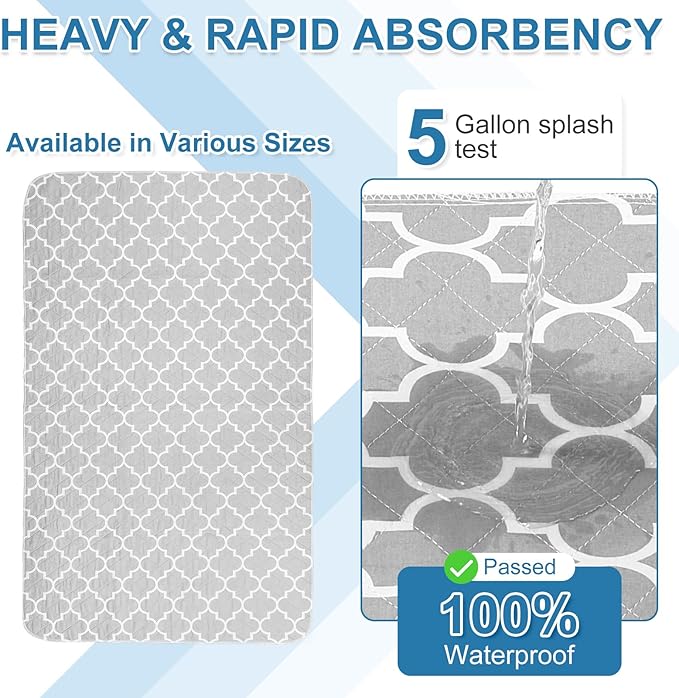 OUTCREATOR® Washable Bed Pads 34" x 56", Incontinence Mattress Protector - Image 2