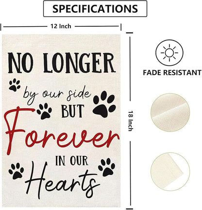 Pet Memorial Garden Flag No Longer By My Side Forever in Our Heart 12x18 Inch - Image 3