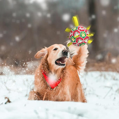 QDAN Christmas Dog Toys: Dog Soccer Ball - Image 3
