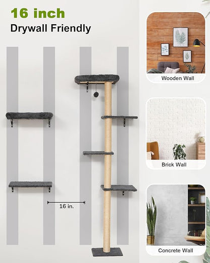 FUKUMARU Cat Wall Shelves, Stable Wall Mounted Cats Furniture Set, Kitten - Image 7
