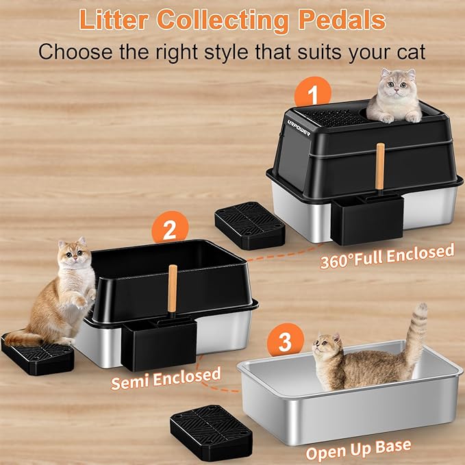 URPOWER Stainless Steel Cat Litter Box - Image 6