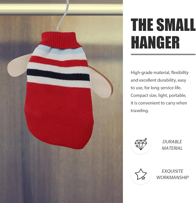 Wooden Pet Hangers for Small Dogs and Cats, 6.3 Inch Solid Wood Daily Clothes - Image 8