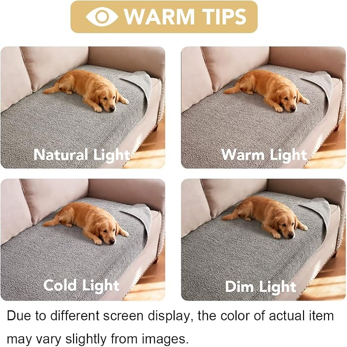 H.VERSAILTEX Non Slip Pet Couch Cover Chenille Dog Bed Protector Thick Soft - Image 7