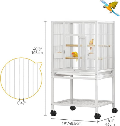 DWVO 41-inch Metal Bird Cage: Large Parrot Cages - Image 2
