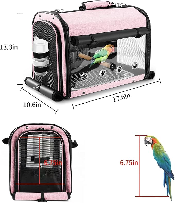 SUERTREE Bird Carrier Bag Bird Travel Cage - Image 6