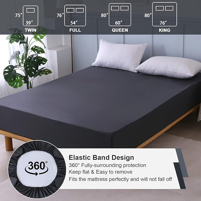 Waterproof Mattress Protector Full, Fitted Sheet Style Breathable Mattress Cover - Image 5