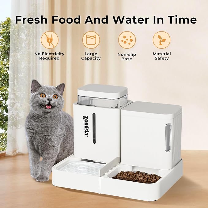 Gravity Cat Feeder and Water Dispenser, 2 in 1 Cat Self Feeder - Image 5