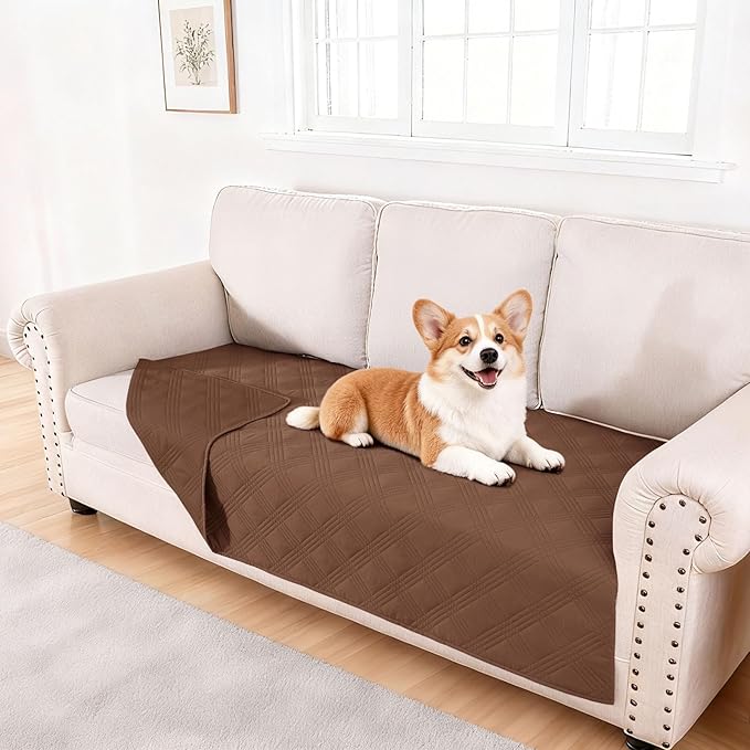hyha Waterproof Dog Blanket, Reversible Pet Bed Blanket, Soft Sofa Couch Cover by hyha