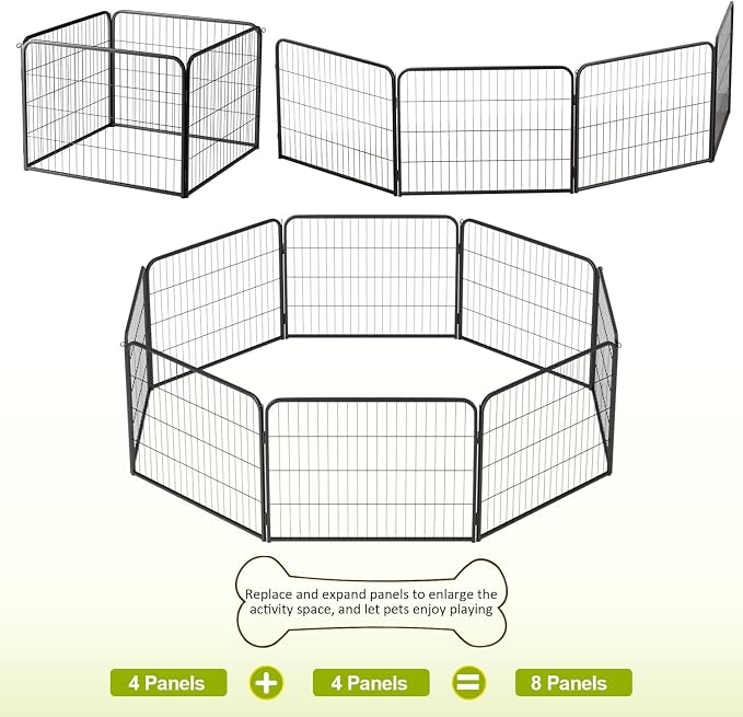 BestPet | Dog Playpen Extender | 24 Inch, 4 Panels | Heavy Duty Metal Pet - Image 4