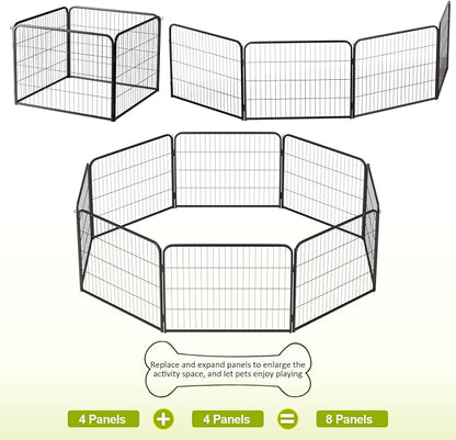 BestPet | Dog Playpen Extender | 24 Inch, 4 Panels | Heavy Duty Metal Pet - Image 4