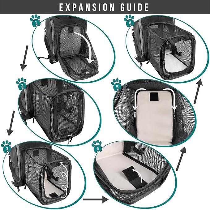 PetAmi Dog Cat Backpack Carrier, Expandable Pet Carrier Backpack - Image 3