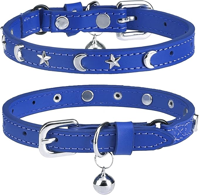 Leather Cat Collars for Boy Girl Cats by DILLYBUD
