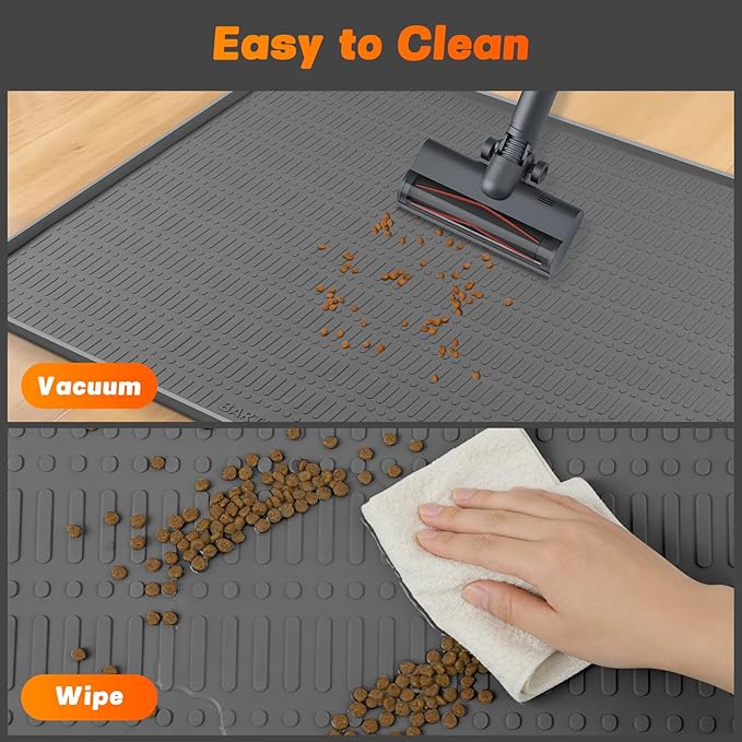 47" x 35" Silicone Cat Food Mat, Waterproof Pet Feeding Mat - Image 5