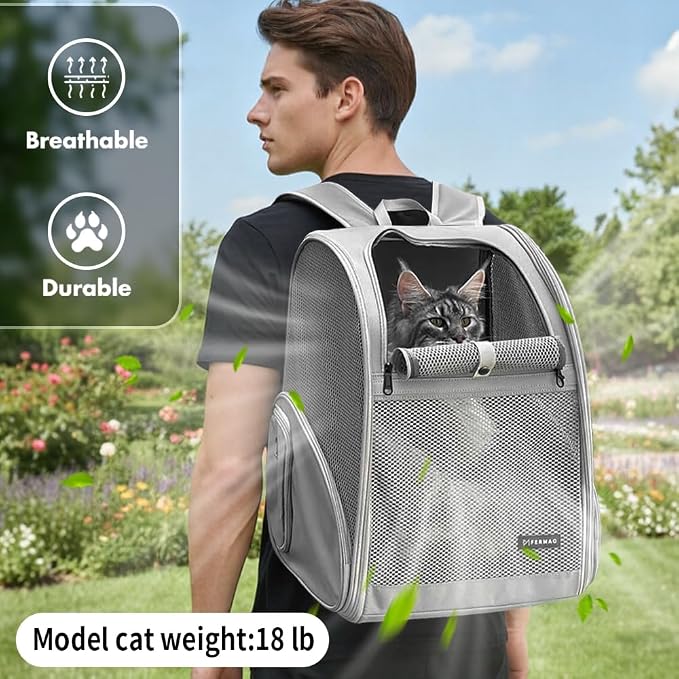 Pet Backpack Carrier ，Large Cat Carrier Backpack Up to 20 Lbs - Image 3