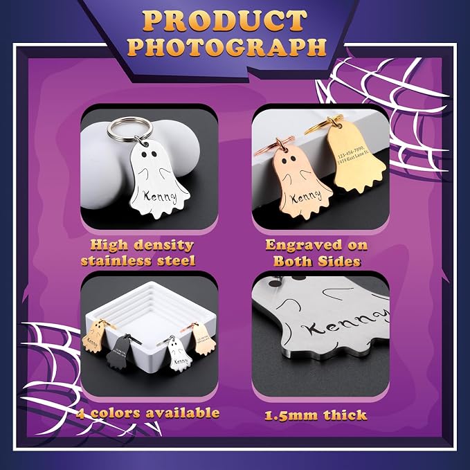 Spooky Dog Tag, Halloween Personalized Dog Tags - Image 2
