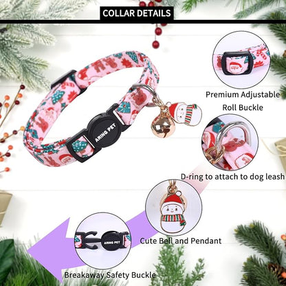 ARING PET 2 Pack Cat Collar, Christmas Breakaway Kitten Small Collars - Image 2
